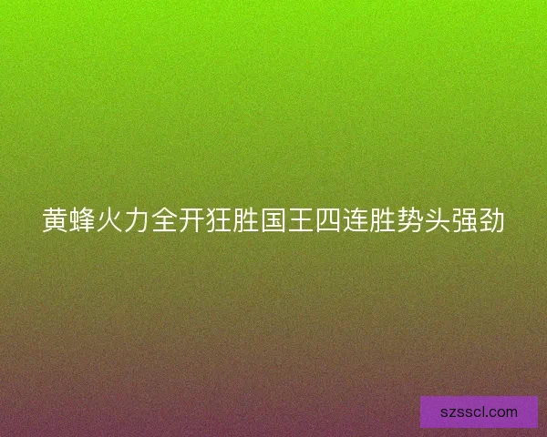黄蜂火力全开狂胜国王四连胜势头强劲