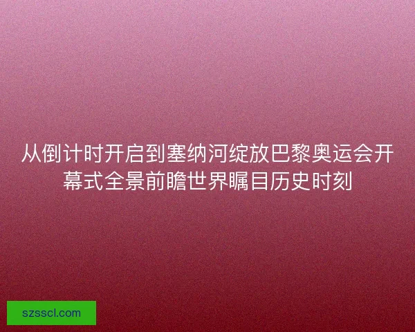从倒计时开启到塞纳河绽放巴黎奥运会开幕式全景前瞻世界瞩目历史时刻